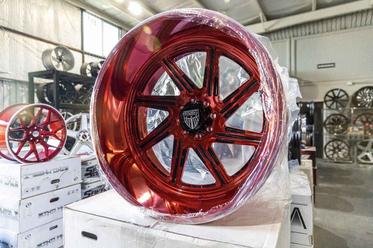Specialty Forged — candy red & black